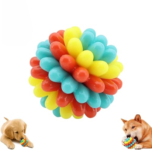 HEZDGPRFL Hundespielzeug, Kauball mit starken Stacheln, robuster Beißball aus Gummi für kleine und mittelgroße Hunde von HEZDGPRFL