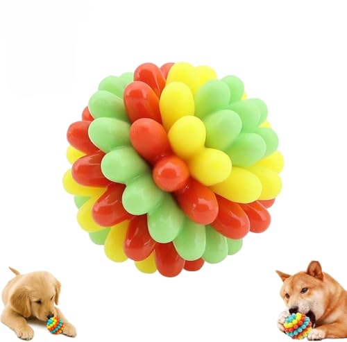 HEZDGPRFL Hundespielzeug, Kauball mit starken Stacheln, robuster Beißball aus Gummi für kleine und mittelgroße Hunde von HEZDGPRFL