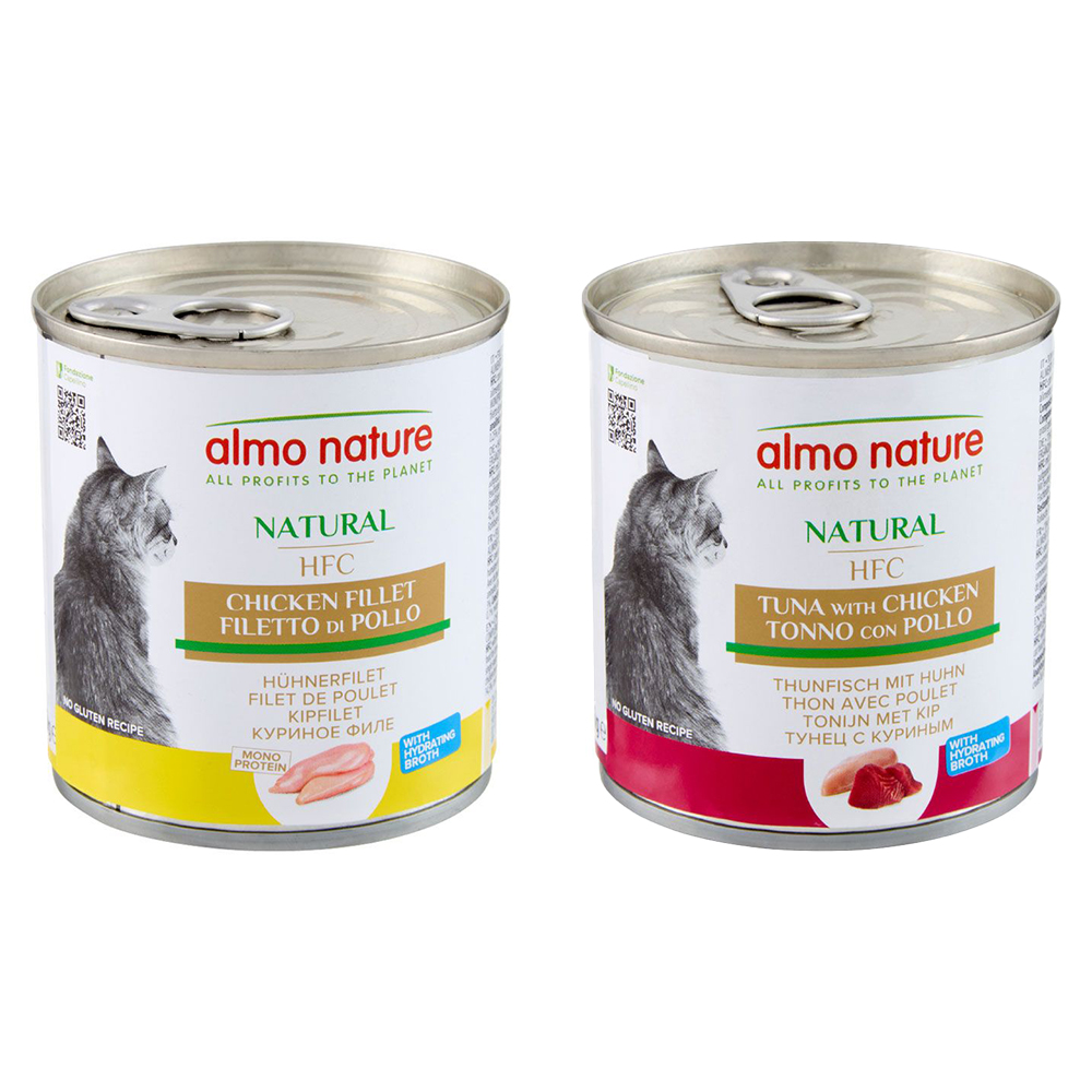 Sparpaket Almo Nature HFC Natural 12 x 280 g -  Mixpaket 1 (Hühnerfilet, Thunfisch & Huhn) von Almo Nature HFC