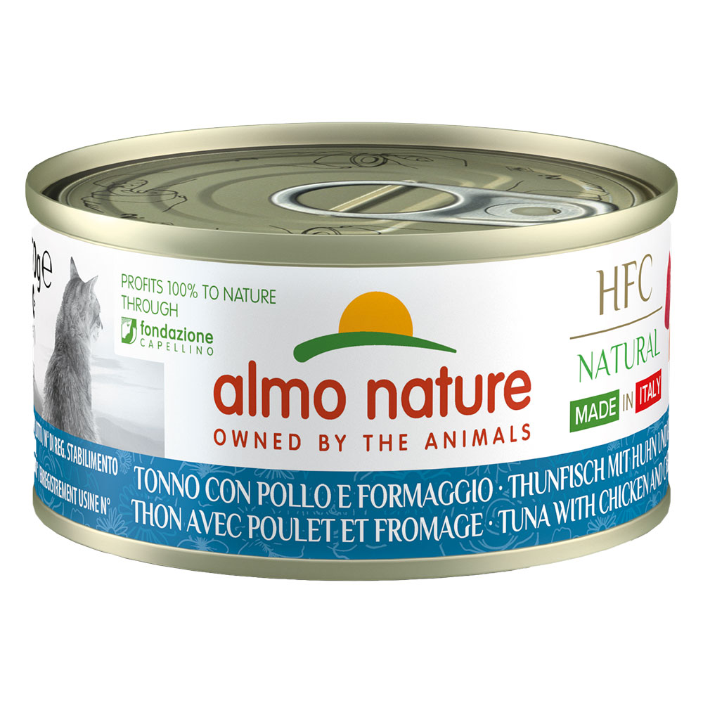 Sparpaket Almo Nature HFC Natural Made in Italy 24 x 70 g - Thunfisch, Huhn und Käse von Almo Nature HFC