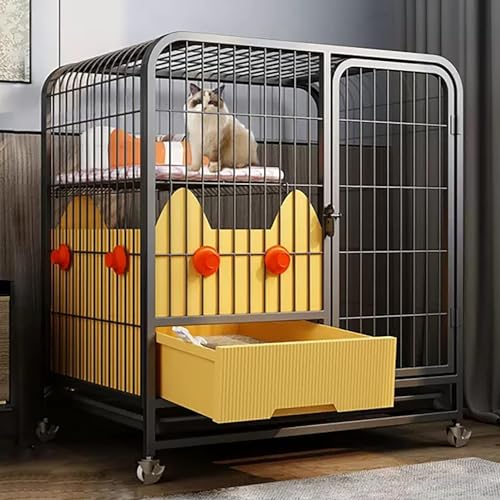 2 -Tier -Katzenkäfigkäfig, Katzenzwinger, mit Katzendrüsenbox, Katzenhängematte und Katzenbett, Pet Cat Zwinger mit Tür, Metallkäfigkäfig auf Casters, frei zu bewegen, mit Katzentoilette (Größe: 2 -Tier -Katzenkäfigkäfig, Katzenzwinger, mit Katzendrüsenbox, Katzenhängematte und Katzenbett, Pet Cat Zwinger mit Tür, Metallkäfigkäfig auf Casters, frei zu bewegen, mit Katzentoilette (Größe: von HFERTSCN
