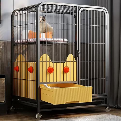 2 -Tier -Katzenkäfigkäfig, Katzenzwinger, mit Katzenrückschachtel, Katzen -Hängematte und Katzenbett, Pet Cat Zwinger mit Tür, Metallkäfigkäfig auf Fassen, frei zu bewegen, mit Katzentoilette (Größe: 2 -Tier -Katzenkäfigkäfig, Katzenzwinger, mit Katzenrückschachtel, Katzen -Hängematte und Katzenbett, Pet Cat Zwinger mit Tür, Metallkäfigkäfig auf Fassen, frei zu bewegen, mit Katzentoilette (Größe: von HFERTSCN
