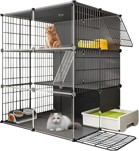 3 -stufige Innenkatze Käfig mit Katzentoilette Großer DIY -Katzengehäuse kleine Tiere Käfigkäfigkatze Katze Kennstezel mit Türen Kätzchenkiste Innenkäse für Katzen für Katzen, Hasen, Chinchilla, 3 -stufige Innenkatze Käfig mit Katzentoilette Großer DIY -Katzengehäuse kleine Tiere Käfigkäfigkatze Katze Kennstezel mit Türen Kätzchenkiste Innenkäse für Katzen für Katzen, Hasen, Chinchilla, von HFERTSCN