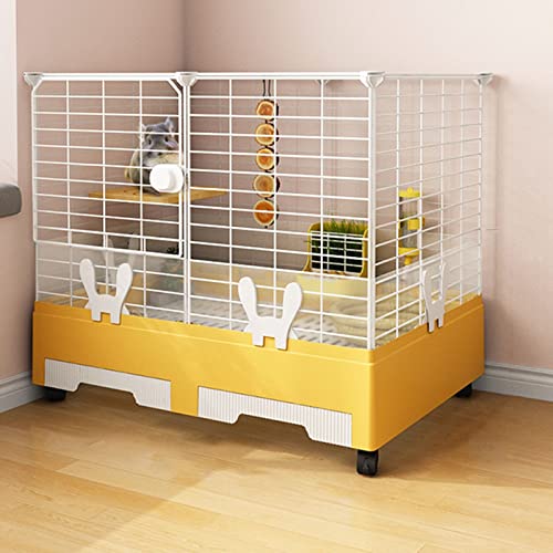 Bunny Cage-Kaninchenlebensraum Innenräume, Hasenkäfige für Kaninchen in der Innenschuhschweinchen-Käfig 2-Ebene, Kleinkäfigkäfig-Kaninchenhütte mit Rädern für Hasen, Chinchillas, Frettchen (Farbe: Bunny Cage-Kaninchenlebensraum Innenräume, Hasenkäfige für Kaninchen in der Innenschuhschweinchen-Käfig 2-Ebene, Kleinkäfigkäfig-Kaninchenhütte mit Rädern für Hasen, Chinchillas, Frettchen (Farbe: von HFERTSCN