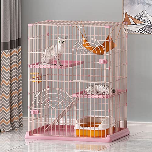Cat -Gehäuse im Freien - Katze Käfig auf 3 Böden - Cat Cage Playpen Box Kiste Kennel - 76 x 51x 90 cm, Grün FANDIAO von HFERTSCN