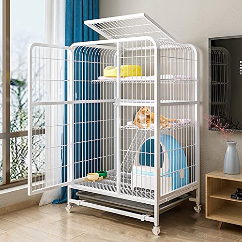 Cat Playpen - Deluxe Cat Home, große Katzen -Cagemetal -Draht Kennels Kiste Kleiner Tierkäfig für Kätzchen Meerschweinchen, weiß FANDIAO von HFERTSCN