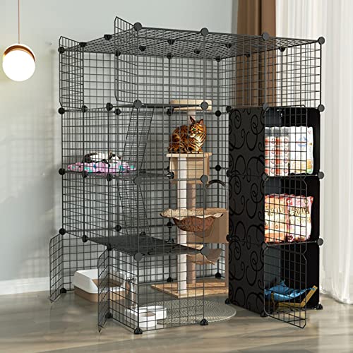 Cat Playpen - Katzenkäfig, Hundekäfige Haustierkäfige für Katzen DIY -Haustiere Playpen, Übungshof Zaun Käfig mit Tür für kleine Haustiere Kaninchen Igel Igel Katze Meerschweinchen FANDIAO von HFERTSCN