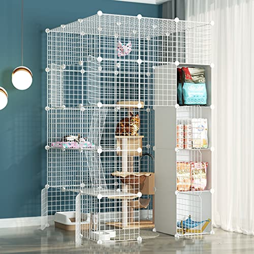 Cat Playpen - Katzenkäfig, Hundekäfige Haustierkäfige für Katzen DIY -Haustiere Playpen, Übungshof Zaun Käfig mit Tür für kleine Haustiere Kaninchen Igel Igel Katze Meerschweinchen FANDIAO von HFERTSCN