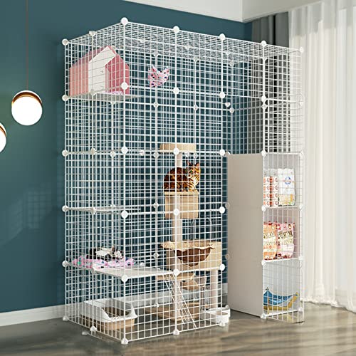 Cat Playpen - Katzenkäfig, Hundekäfige Haustierkäfige für Katzen DIY -Haustiere Playpen, Übungshof Zaun Käfig mit Tür für kleine Haustiere Kaninchen Igel Igel Katze Meerschweinchen FANDIAO von HFERTSCN