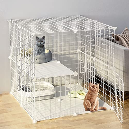 Cat Playpen - Katzenkäfige Innen-, DIY -Haustier -Spielstall, Metallgehäuse mit Tür für kleine Haustiere Kaninchen Hedgehogs Katzen -Meerschweinchen, einschließlich Schläger, Panel, Katzentoilette, Cat Playpen - Katzenkäfige Innen-, DIY -Haustier -Spielstall, Metallgehäuse mit Tür für kleine Haustiere Kaninchen Hedgehogs Katzen -Meerschweinchen, einschließlich Schläger, Panel, Katzentoilette, von HFERTSCN