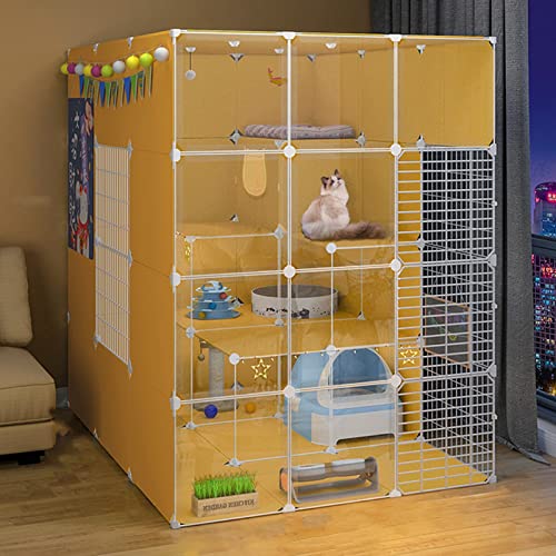 Große Katzenkäfig -Gehäuse Innenkatze Playpen, Panorama Katze Villa abtrennbare Metalldraht Indoor DIY Kennels Kiste Großer Trainingsplatz ideal für Haustier Welpen Frettchen Kaninchen (Größe: Große Katzenkäfig -Gehäuse Innenkatze Playpen, Panorama Katze Villa abtrennbare Metalldraht Indoor DIY Kennels Kiste Großer Trainingsplatz ideal für Haustier Welpen Frettchen Kaninchen (Größe: von HFERTSCN