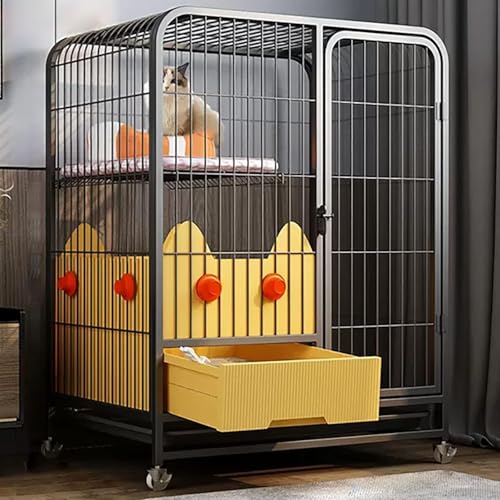 Großer Katzenkäfig, Katzezwinger für Innenkatzen, mit Rädern, mit Auszug Katzendrüsenbox, Katzenkletterleiter, Katzenhängematte, Dicker Quadratrohr, Starke Lagerkapazität, für 1-2 Katzen, Kaninchen Großer Katzenkäfig, Katzezwinger für Innenkatzen, mit Rädern, mit Auszug Katzendrüsenbox, Katzenkletterleiter, Katzenhängematte, Dicker Quadratrohr, Starke Lagerkapazität, für 1-2 Katzen, Kaninchen von HFERTSCN