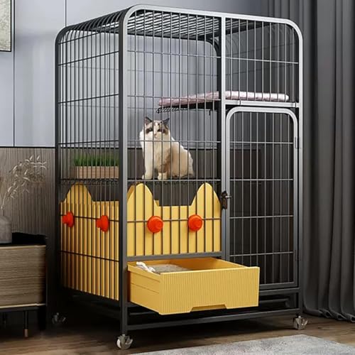 Großer Katzenkäfig, Katzezwinger für Innenkatzen, mit Rädern, mit Auszug Katzendrüsenbox, Katzenkletterleiter, Katzenhängematte, Dicker Quadratrohr, Starke Lagerkapazität, für 1-2 Katzen, Kaninchen Großer Katzenkäfig, Katzezwinger für Innenkatzen, mit Rädern, mit Auszug Katzendrüsenbox, Katzenkletterleiter, Katzenhängematte, Dicker Quadratrohr, Starke Lagerkapazität, für 1-2 Katzen, Kaninchen von HFERTSCN