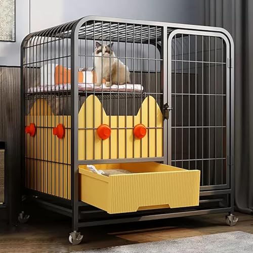 Großer Katzenkäfig, Katzezwinger für Innenkatzen, mit Rädern, mit Auszug Katzendrüsenbox, Katzenkletterleiter, Katzenhängematte, Dicker Quadratrohr, Starke Lagerkapazität, für 1-2 Katzen, Kaninchen Großer Katzenkäfig, Katzezwinger für Innenkatzen, mit Rädern, mit Auszug Katzendrüsenbox, Katzenkletterleiter, Katzenhängematte, Dicker Quadratrohr, Starke Lagerkapazität, für 1-2 Katzen, Kaninchen von HFERTSCN