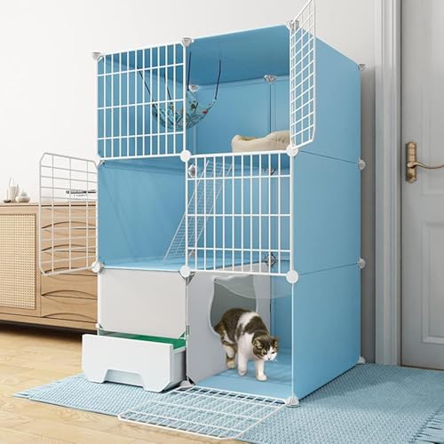 Großer Katzenkäfig - Katzenkäfigkäfigkäfigkäfige mit Katzentoilette DIY CAT CAT PLAYPEN abtrennbarer Metalldrahtkätzchen Kennels Kiste Kleiner Tierkäfig für Haustier (Größe: 75 * 49 * 109 cm) FANDIAO Großer Katzenkäfig - Katzenkäfigkäfigkäfigkäfige mit Katzentoilette DIY CAT CAT PLAYPEN abtrennbarer Metalldrahtkätzchen Kennels Kiste Kleiner Tierkäfig für Haustier (Größe: 75 * 49 * 109 cm) FANDIAO von HFERTSCN