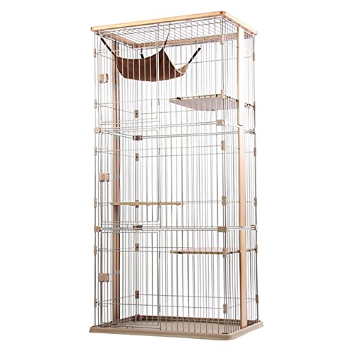 Großer Katzenkäfigkäfig -Metalldraht Pet Cat Kätzchen Frettchen Chinchilla Cage für Kätzchen Meerschweinchen Ideal für 1-4 Katze 1x Hängematte FANDIAO von HFERTSCN