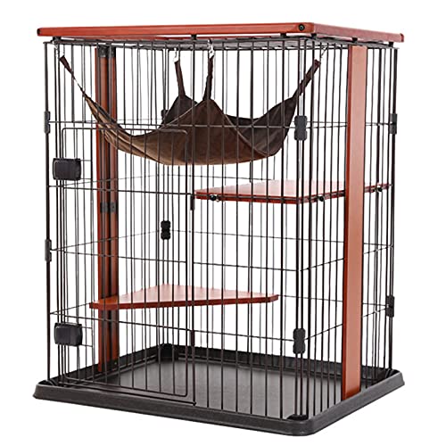 Großer Katzenkäfigkäfig -Metalldraht Pet Cat Kätzchen Frettchen Chinchilla Cage für Kätzchen Meerschweinchen Ideal für 1-4 Katze 1x Hängematte FANDIAO von HFERTSCN