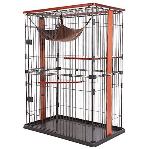 Großer Katzenkäfigkäfig -Metalldraht Pet Cat Kätzchen Frettchen Chinchilla Cage für Kätzchen Meerschweinchen Ideal für 1-4 Katze 1x Hängematte FANDIAO von HFERTSCN