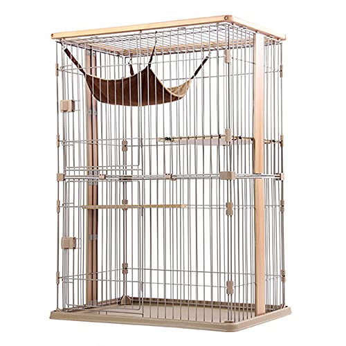 Großer Katzenkäfigkäfig -Metalldraht Pet Cat Kätzchen Frettchen Chinchilla Cage für Kätzchen Meerschweinchen Ideal für 1-4 Katze 1x Hängematte FANDIAO von HFERTSCN