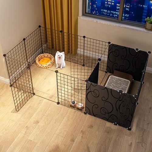 Hundetallpen - Katzenspielten, Welpenstift, Hundestift Innenräume, Metall Pet Playpen Cage Zwinger Hundefalt Zaun DIY Metall Wire Yard Zaun mit Tür und Zwinger -163 * 75 * 47 cm FANDIAO Hundetallpen - Katzenspielten, Welpenstift, Hundestift Innenräume, Metall Pet Playpen Cage Zwinger Hundefalt Zaun DIY Metall Wire Yard Zaun mit Tür und Zwinger -163 * 75 * 47 cm FANDIAO von HFERTSCN