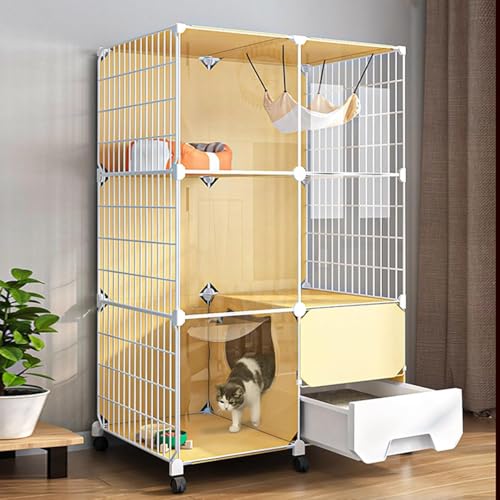 Innenkatze Gehäuse, Katze Kennelkatze-Spielstall für Innenkatzen, Haustierkäfig-DIY-Katzengehäuse großer Playpen abtrennbarer Metalldraht großer Trainingsplatz ideal für 1-2 Katzen (Größe: 72 * 47 * Innenkatze Gehäuse, Katze Kennelkatze-Spielstall für Innenkatzen, Haustierkäfig-DIY-Katzengehäuse großer Playpen abtrennbarer Metalldraht großer Trainingsplatz ideal für 1-2 Katzen (Größe: 72 * 47 * von HFERTSCN