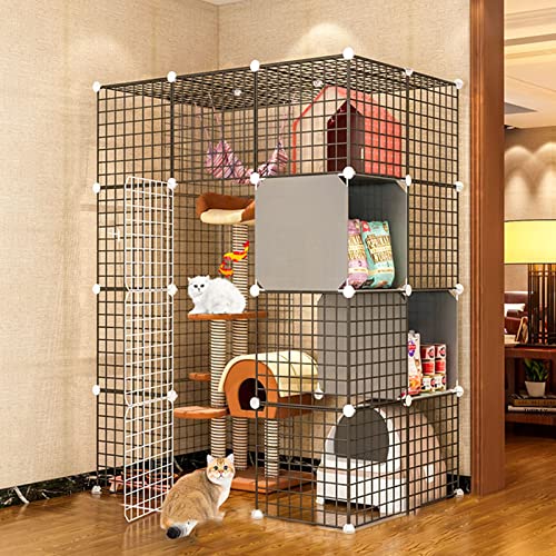 Katzenkäfig, Katzenschiff - Katzengehäuse, zusammenklappbares Großkatze Home Innenräume ideal für 1-4 Katzen FANDIAO von HFERTSCN