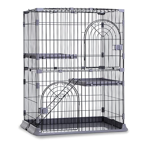 Katzenkäfig, großer Katzenkäfig Innenkatze-Katzengitter Metalldraht Kennels Kiste Kleiner Tier Käfig für Kätzchen Meerschweinchen Ideal für 1-4 Katze FANDIAO von HFERTSCN