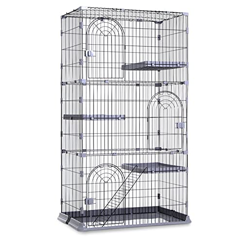 Katzenkäfig, großer Katzenkäfig Innenkatze-Katzengitter Metalldraht Kennels Kiste Kleiner Tier Käfig für Kätzchen Meerschweinchen Ideal für 1-4 Katze FANDIAO von HFERTSCN