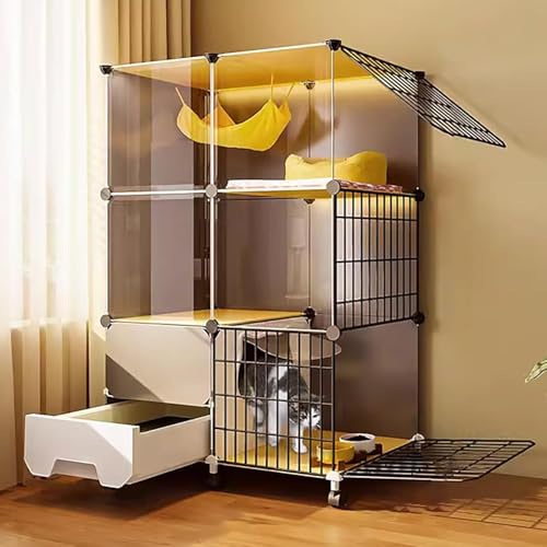 Katzenkäfig Innenräume, Katzengehäuse, Katzenzwinger für Katzen, zusammenklappbarer Haustierkäfig, freistehende Katzentoilette, Metalldrahtzwingerkiste, leicht zu montieren, großer Trainingsort ideal Katzenkäfig Innenräume, Katzengehäuse, Katzenzwinger für Katzen, zusammenklappbarer Haustierkäfig, freistehende Katzentoilette, Metalldrahtzwingerkiste, leicht zu montieren, großer Trainingsort ideal von HFERTSCN