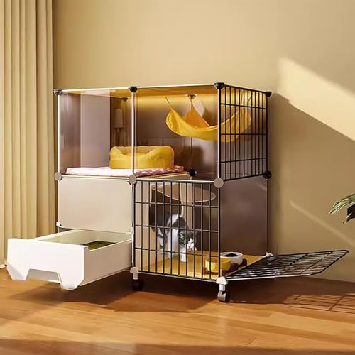 Katzenkäfig Innenräume, Katzengehäuse, Katzenzwinger für Katzen, zusammenklappbarer Haustierkäfig, freistehende Katzentoilette, Metalldrahtzwingerkiste, leicht zu montieren, großer Trainingsort ideal Katzenkäfig Innenräume, Katzengehäuse, Katzenzwinger für Katzen, zusammenklappbarer Haustierkäfig, freistehende Katzentoilette, Metalldrahtzwingerkiste, leicht zu montieren, großer Trainingsort ideal von HFERTSCN