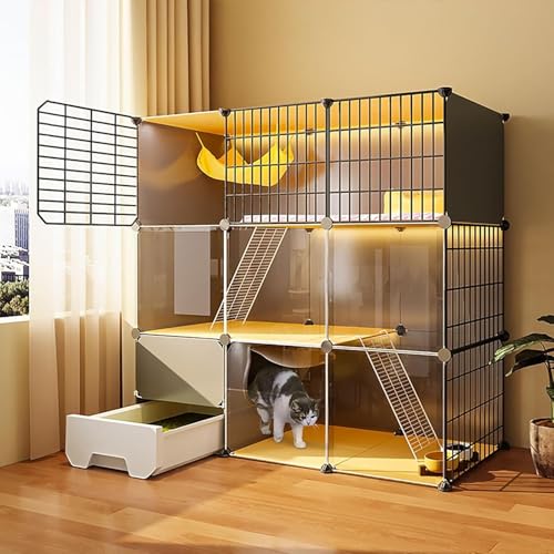 Katzenkäfig Innenräume, Katzengehäuse mit Katzentoilette Kätzchen Käfig DIY PET PETPEN CATENHAUS Ausgabe Metall WEBENSCHAFT KREATE, großer Trainingsplatz ideal für 1-3 Katze (Größe: 109x49 x 107 cm) Katzenkäfig Innenräume, Katzengehäuse mit Katzentoilette Kätzchen Käfig DIY PET PETPEN CATENHAUS Ausgabe Metall WEBENSCHAFT KREATE, großer Trainingsplatz ideal für 1-3 Katze (Größe: 109x49 x 107 cm) von HFERTSCN