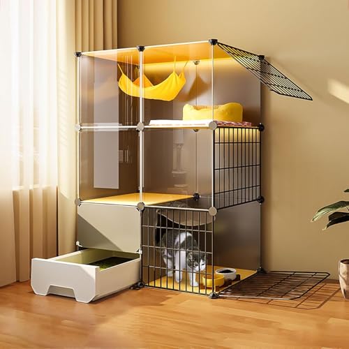 Katzenkäfig Innenräume, Katzengehäuse mit Katzentoilette Kätzchen Käfig DIY PET PETPEN CATENHAUS Ausgabe Metall WEBENSCHAFT KREATE, großer Trainingsplatz ideal für 1-3 Katze (Größe: 75 x 49 x 107 cm) Katzenkäfig Innenräume, Katzengehäuse mit Katzentoilette Kätzchen Käfig DIY PET PETPEN CATENHAUS Ausgabe Metall WEBENSCHAFT KREATE, großer Trainingsplatz ideal für 1-3 Katze (Größe: 75 x 49 x 107 cm) von HFERTSCN