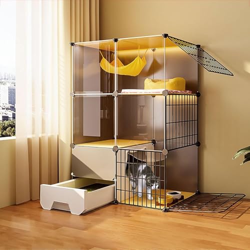 Katzenkäfig Innenräume, Katzengehäuse mit Katzentoilette Kätzchen Käfig DIY PET PETPEN CATENHAUS Ausgabe Metall WEBENSCHAFT KREATE, großer Übungsort ideal für 1-3 Katze (Größe: 75 x 39 x 107 cm) Katzenkäfig Innenräume, Katzengehäuse mit Katzentoilette Kätzchen Käfig DIY PET PETPEN CATENHAUS Ausgabe Metall WEBENSCHAFT KREATE, großer Übungsort ideal für 1-3 Katze (Größe: 75 x 39 x 107 cm) von HFERTSCN