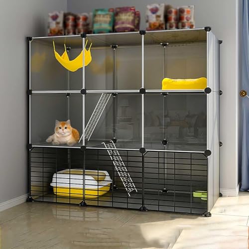 Katzenkäfig Innenräume großer Katzen Cage Zwinger Katze Gehege abnehmbar DIY CAT CAT PLAYPEN FRERRET KREATE mit Rampenleitern und Bett Haustier großer Übungsplatz ideal für 1-4 Katze (Größe: Katzenkäfig Innenräume großer Katzen Cage Zwinger Katze Gehege abnehmbar DIY CAT CAT PLAYPEN FRERRET KREATE mit Rampenleitern und Bett Haustier großer Übungsplatz ideal für 1-4 Katze (Größe: von HFERTSCN