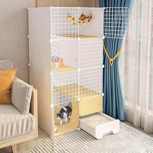 Katzenkäfig - Katzengehäuse Chinchilla -Käfig mit Katzentoilette, Innen -DIY -Katzen -Katze, Abnehmbarer Metalldrahtkätzchen Kennels Kiste Kleines Tierkäfig für PET 1-2 Katze (Farbe: C, Größe: 75 * Katzenkäfig - Katzengehäuse Chinchilla -Käfig mit Katzentoilette, Innen -DIY -Katzen -Katze, Abnehmbarer Metalldrahtkätzchen Kennels Kiste Kleines Tierkäfig für PET 1-2 Katze (Farbe: C, Größe: 75 * von HFERTSCN