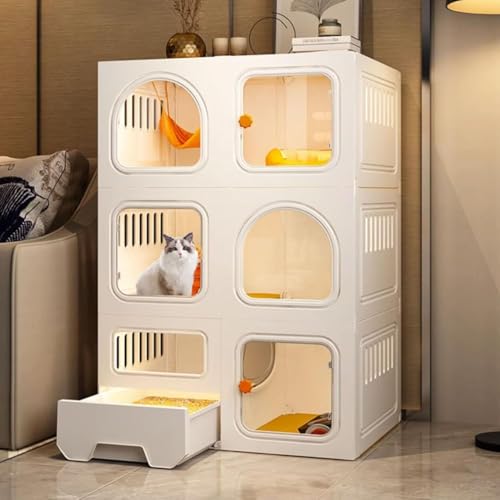 Katzenkäfig - Katzengehäuse Innen-, Katzenzwinger für Innenkatzen mit Katzentoilette Starker und Robustes DIY -Katzen -Katze -Spielstall, die die Höhe um 4 cm erhöhen (Farbe: Set a, Größe: 71 * 46,5 Katzenkäfig - Katzengehäuse Innen-, Katzenzwinger für Innenkatzen mit Katzentoilette Starker und Robustes DIY -Katzen -Katze -Spielstall, die die Höhe um 4 cm erhöhen (Farbe: Set a, Größe: 71 * 46,5 von HFERTSCN