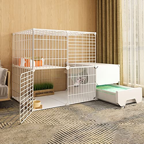 Katzenkäfig - Katzenpenstkatze Playpen DIY Pets PLAYPEN Übung Yard Zaun Käfig mit Tür und geschlossener Katzenratschachtel, leicht zu reinigen und Geruch für kleine Haustiere Kaninchen Hedgehogs Katzenkäfig - Katzenpenstkatze Playpen DIY Pets PLAYPEN Übung Yard Zaun Käfig mit Tür und geschlossener Katzenratschachtel, leicht zu reinigen und Geruch für kleine Haustiere Kaninchen Hedgehogs von HFERTSCN