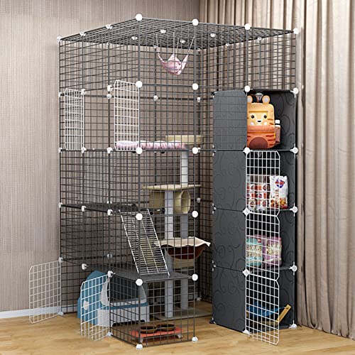 Katzenkäfig - Katzenschiff, Haustierkäfige für Katzen Metallgehäuse Netto -Übungshof -Zaun Käfig für kleine Haustiere Kaninchen Hedgehogs Katzenschiffeschweinchen FANDIAO von HFERTSCN