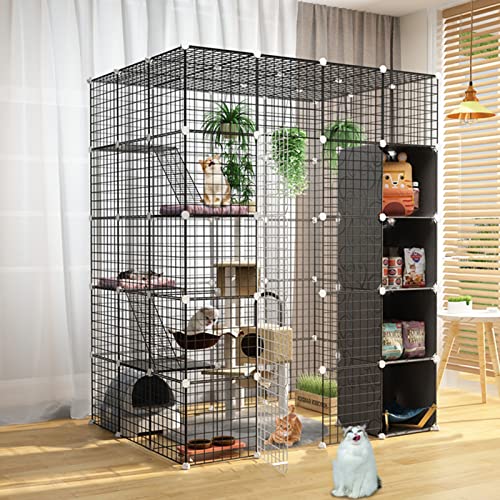 Katzenkäfig - Katzenschiff, Haustierkäfige für Katzen Metallgehäuse Netto -Übungshof -Zaun Käfig für kleine Haustiere Kaninchen Hedgehogs Katzenschiffeschweinchen FANDIAO von HFERTSCN