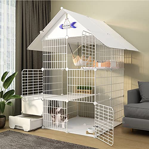 Katzenkäfig - Katzenschiff, Katzenkäfig mit Katzendrüsenschachtel, Frettchenkäfig mit Tür DIY -Haustieren Playpen Cats Create CAGE Kennel Faltbarer Zaun Yard für kleine Haustiere Kaninchen Igel Katze Katzenkäfig - Katzenschiff, Katzenkäfig mit Katzendrüsenschachtel, Frettchenkäfig mit Tür DIY -Haustieren Playpen Cats Create CAGE Kennel Faltbarer Zaun Yard für kleine Haustiere Kaninchen Igel Katze von HFERTSCN