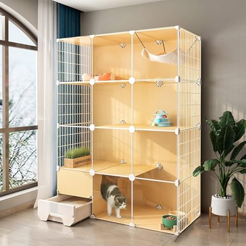 Katzenkäfig - Katzenzwinger für Innenkatzen, Innenkäfer -Käfige, DIY -Katzen -Spielstall für kleines Tier, abnehmbare Metalldrahtzwinger für Haustier Welpen Frettchen Kaninchen Hedgehog (Größe: 112 * Katzenkäfig - Katzenzwinger für Innenkatzen, Innenkäfer -Käfige, DIY -Katzen -Spielstall für kleines Tier, abnehmbare Metalldrahtzwinger für Haustier Welpen Frettchen Kaninchen Hedgehog (Größe: 112 * von HFERTSCN