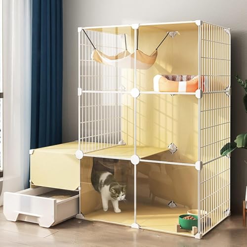 Katzenkäfig - Katzenzwinger für Innenkatzen, Innenkäfigkäfige, DIY -Katzen -Spielstall für kleines Tier, abnehmbare Metalldrahtzwinger für Haustier Welpen Frettchen Kaninchen Hedgehog (Größe: 107 * 47 Katzenkäfig - Katzenzwinger für Innenkatzen, Innenkäfigkäfige, DIY -Katzen -Spielstall für kleines Tier, abnehmbare Metalldrahtzwinger für Haustier Welpen Frettchen Kaninchen Hedgehog (Größe: 107 * 47 von HFERTSCN