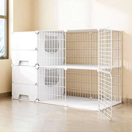Katzenkäfig mit Katzendrüsenschachtel, DIY -Katzengehäuse Kätzchen Playpen Großkatze Zwinger abtrennbarer Metallkäfig, Zuchtkatze Villa, extra großer freier Raum (Farbe: Weiß, Größe: 105x35x70 cm) Katzenkäfig mit Katzendrüsenschachtel, DIY -Katzengehäuse Kätzchen Playpen Großkatze Zwinger abtrennbarer Metallkäfig, Zuchtkatze Villa, extra großer freier Raum (Farbe: Weiß, Größe: 105x35x70 cm) von HFERTSCN