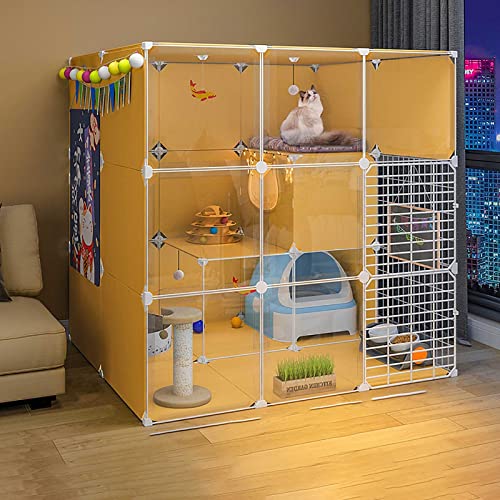 Katzenkäfige Innenräume - Große Katzenkäfigkäfig -Katze Katze -Katzenkatze Cat -Gehäuse für Balkon abtrennbare Metalldraht Innenkennelzwinger Crate Kabe Kennels mit Katzentoilette - Großer Katzenkäfige Innenräume - Große Katzenkäfigkäfig -Katze Katze -Katzenkatze Cat -Gehäuse für Balkon abtrennbare Metalldraht Innenkennelzwinger Crate Kabe Kennels mit Katzentoilette - Großer von HFERTSCN