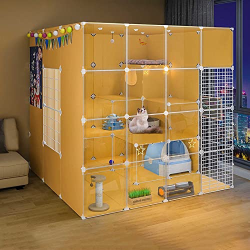 Katzenkäfige Innenräume - Große Katzenkäfigkäfig -Katze Katze -Katzenkatze Cat -Gehäuse für Balkon abtrennbare Metalldraht Innenkennelzwinger Crate Kabe Kennels mit Katzentoilette - Großer von HFERTSCN