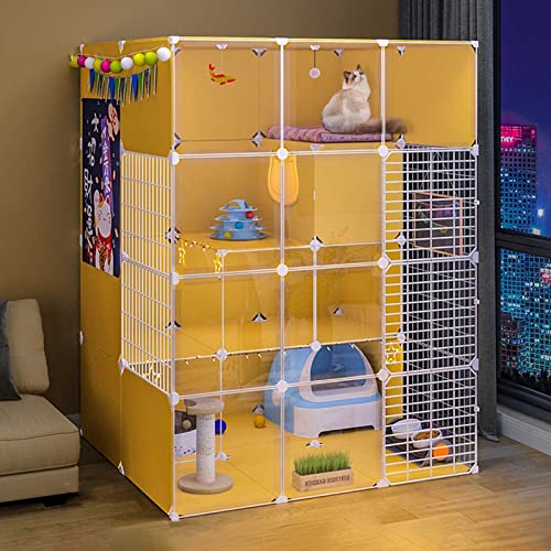 Katzenkäfige Innenräume - Große Katzenkäfigkäfig -Katze Katze -Katzenkatze Cat -Gehäuse für Balkon abtrennbare Metalldraht Innenkennelzwinger Crate Kabe Kennels mit Katzentoilette - Großer Katzenkäfige Innenräume - Große Katzenkäfigkäfig -Katze Katze -Katzenkatze Cat -Gehäuse für Balkon abtrennbare Metalldraht Innenkennelzwinger Crate Kabe Kennels mit Katzentoilette - Großer von HFERTSCN
