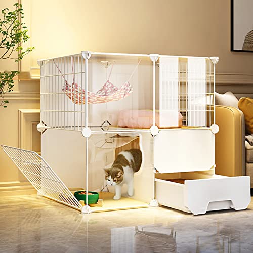 Katzenkäfige Innenraum groß, Katzenzweel-Pet-Playpen für Katzen, Welpen-Playpen DIY-Katzen-Playpen abtrennbarer Metalldrahtzwinger ideal für 1-2 Katzen, weißes Zubehör Nicht enthalten (Größe: Katzenkäfige Innenraum groß, Katzenzweel-Pet-Playpen für Katzen, Welpen-Playpen DIY-Katzen-Playpen abtrennbarer Metalldrahtzwinger ideal für 1-2 Katzen, weißes Zubehör Nicht enthalten (Größe: von HFERTSCN