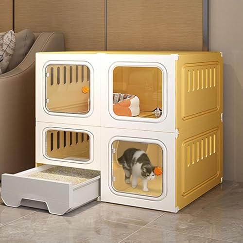 Katzenkäfige innen groß mit Katzentoilette, Katzenzwinger, Welpenspielstift für Innenräume 4-tierende DIY-Katzengehäuse großer Playpen abtrennbarer Metalldraht Zwinger innenkiste (Größe: 71 * 46,5 * Katzenkäfige innen groß mit Katzentoilette, Katzenzwinger, Welpenspielstift für Innenräume 4-tierende DIY-Katzengehäuse großer Playpen abtrennbarer Metalldraht Zwinger innenkiste (Größe: 71 * 46,5 * von HFERTSCN