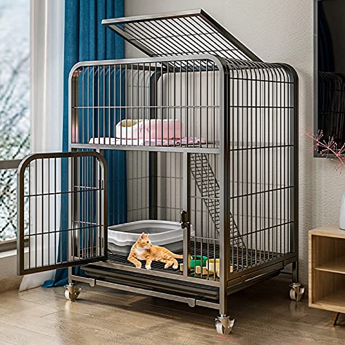 Katzenschulen, Katzenkäfige innen große 3 -tierende Katzenwohnung für Kätzchen Meerschweinchen - Räder innen im Freien, Schwarze 1x Hängematte, 1x Katzennest, Weiß FANDIAO von HFERTSCN