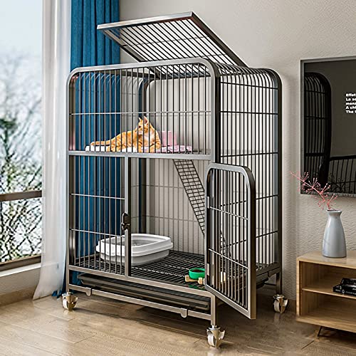 Katzenschulen, Katzenkäfige innen große 3 -tierende Katzenwohnung für Kätzchen Meerschweinchen - Räder innen im Freien, Schwarze 1x Hängematte, 1x Katzennest, Weiß FANDIAO von HFERTSCN